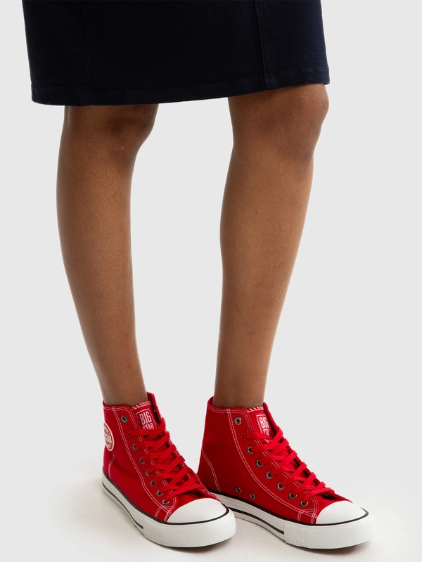 Trampki damskie wysokie czerwone JJ274A503 603