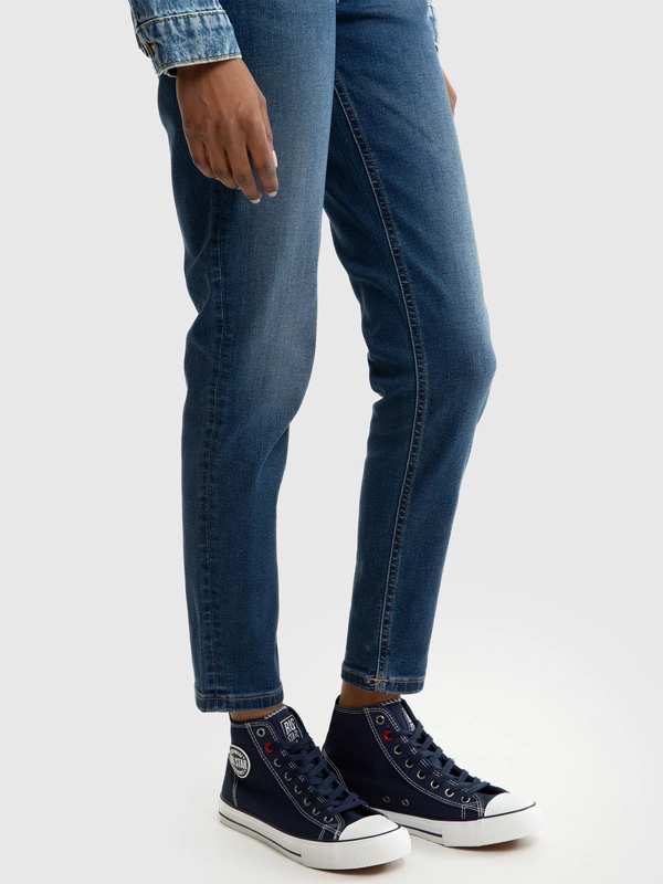 Trampki damskie wysokie granatowe JJ274A504 403