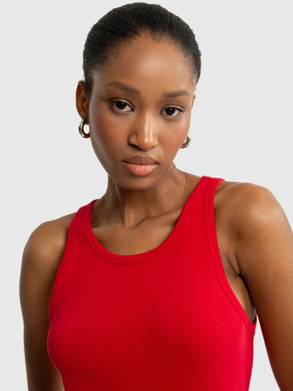 Sukienka damska midi czerwona Maxinassara 603