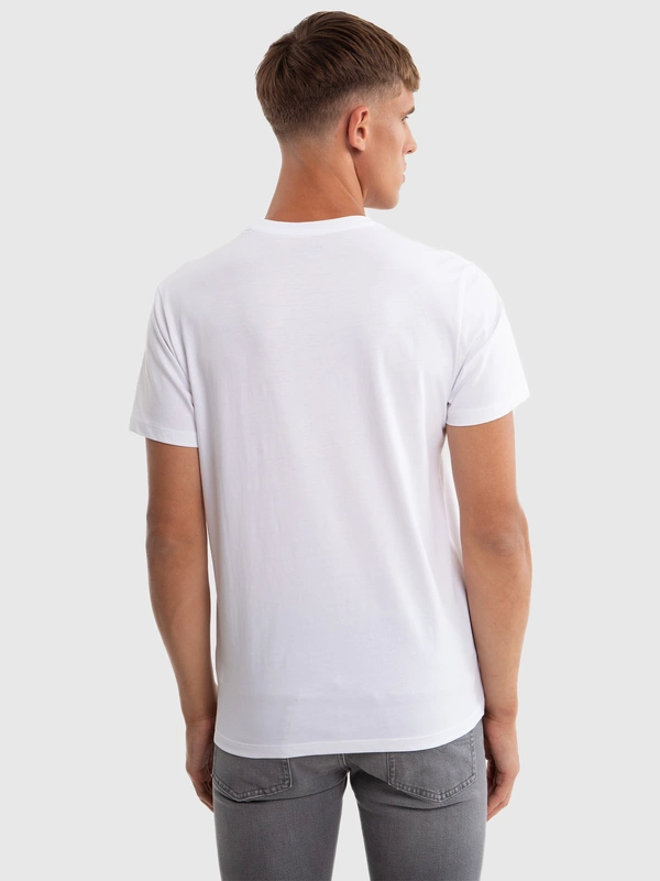 Koszulka męska o klasycznym kroju biała Bruno 101