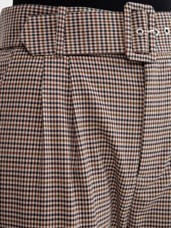 Spodnie damskie cygaretki z wysokim stanem w kratę Melisanai 000/ Melisana 000