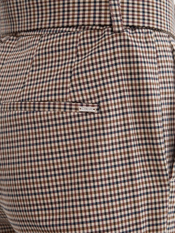 Spodnie damskie cygaretki z wysokim stanem w kratę Melisanai 000/ Melisana 000