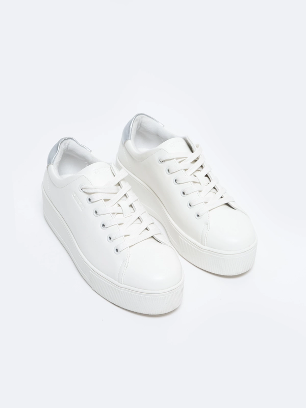 Sneakersy damskie ze skóry ekologicznej białe OO274277 101