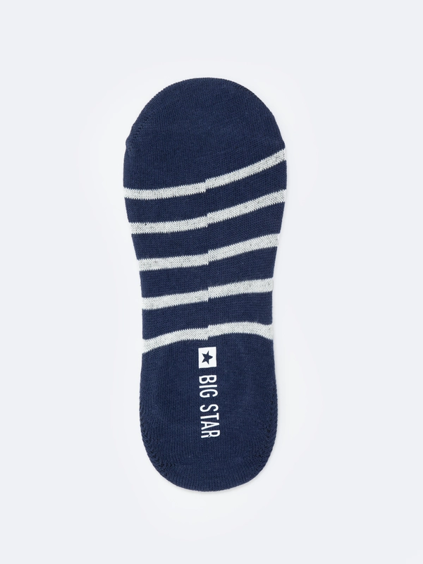 Stopki damskie bawełniane w paski granatowe Marela 403