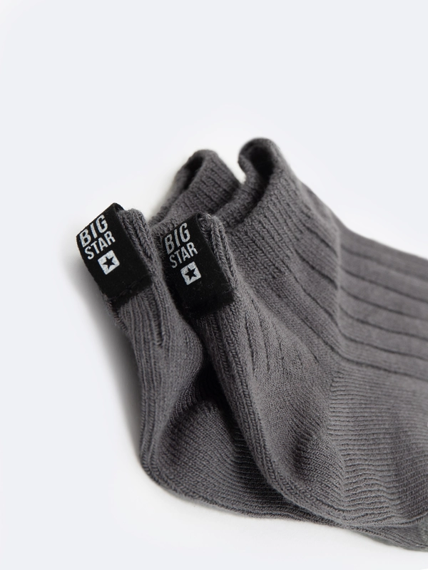 Stopki męskie bambusowe w paski szare Tagar 905