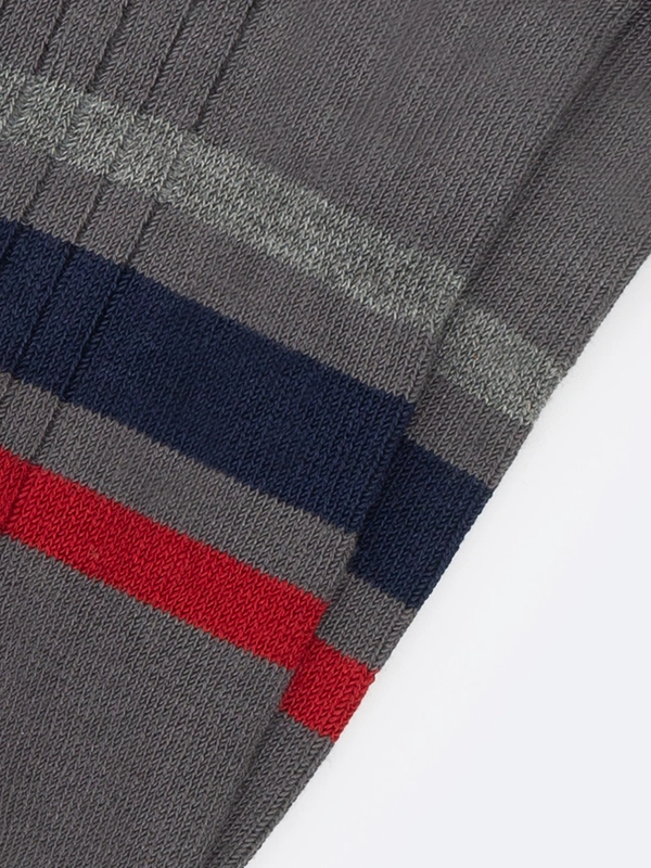 Stopki męskie bambusowe w paski szare Tagar 905