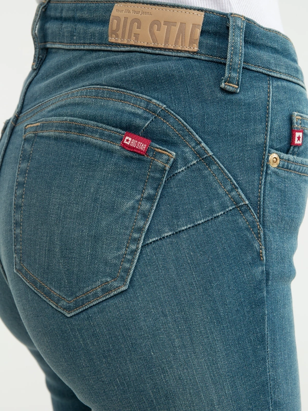 Jeansy damskie push up z wysokim stanem niebieskie Melinda High Waist 327