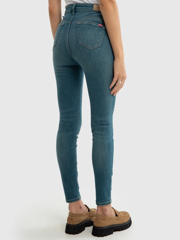 Jeansy damskie push up z wysokim stanem niebieskie Melinda High Waist 327