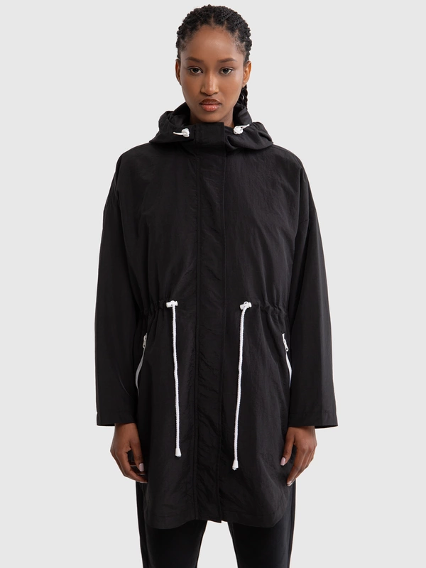 Kurtka damska parka z kapturem czarna Nebula 906