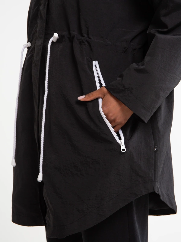 Kurtka damska parka z kapturem czarna Nebula 906