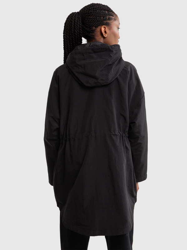 Kurtka damska parka z kapturem czarna Nebula 906