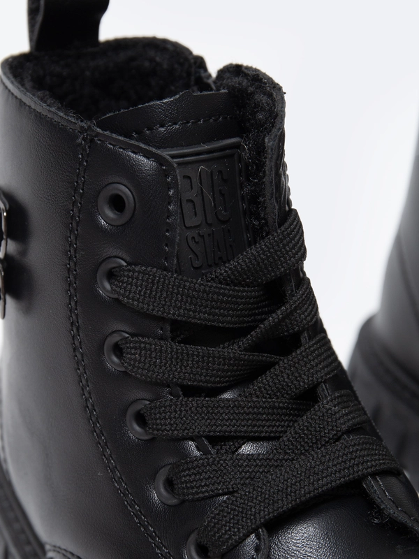 Trapery dziecięce ze skóry ekologicznej czarne OO374084 906