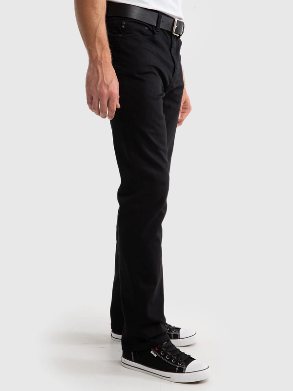 Jeansy męskie z prostą nogawką czarne Trent 915
