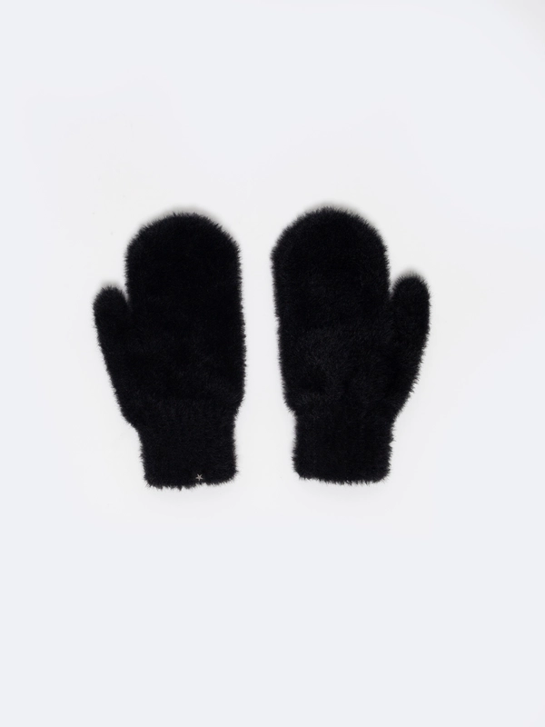 Rękawiczki dziewczęce jednopalczaste czarne Cattia 906