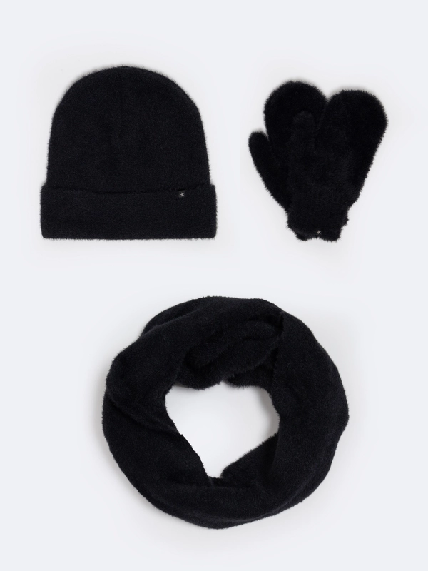 Rękawiczki dziewczęce jednopalczaste czarne Cattia 906