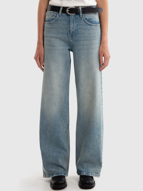 Jeansy damskie z szeroką nogawką z kolekcji Authentic niebieskie Atrea 130