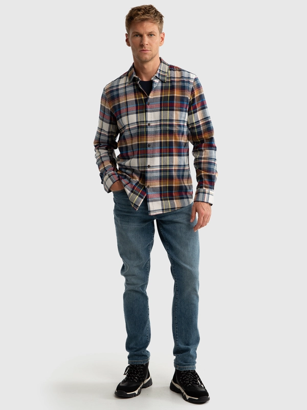 Koszula M ska Flanelowa W Krat Be owa Fileso 801 Kolor Be owy 199 99