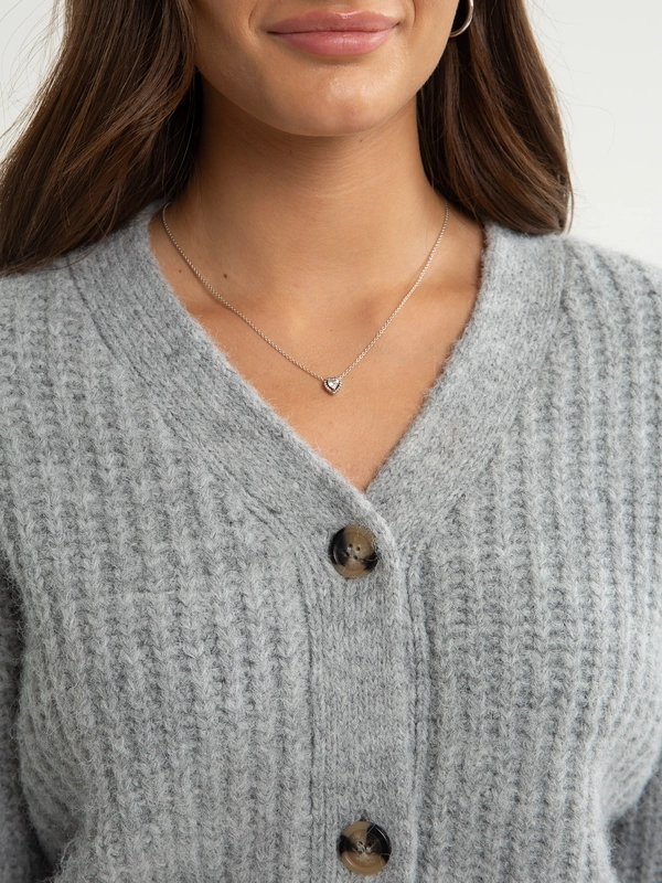 Sweter dziewczęcy kardigan z dodatkiem wełny szary Karda 901