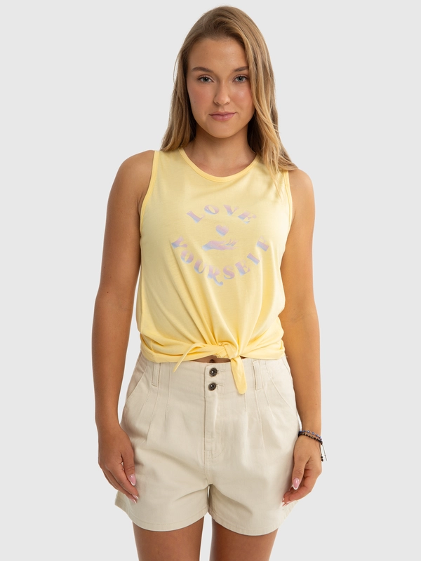 Top dziewczęcy z dzianiny bambusowej żółty Jagienka 200