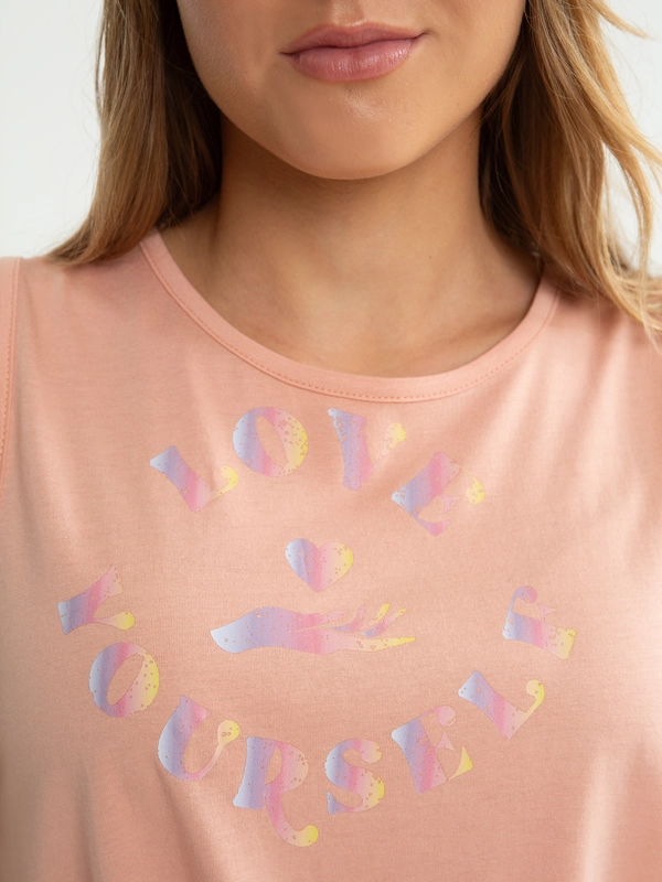 Top dziewczęcy z dzianiny bambusowej różowy Jagienka 702