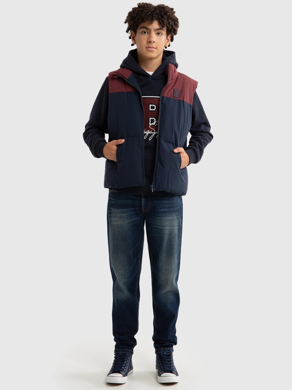 Kamizelka chłopięca ocieplana granatowa Manuel 403