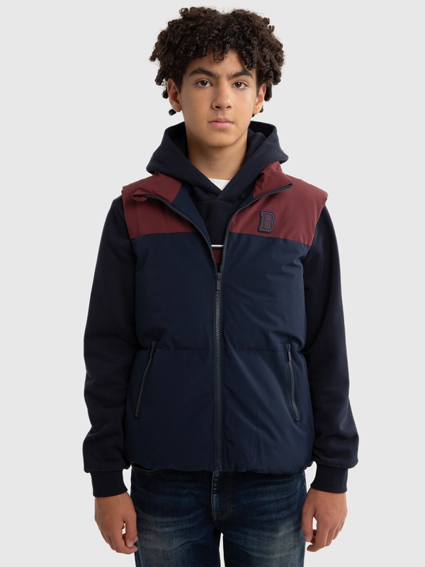 Kamizelka chłopięca ocieplana granatowa Manuel 403