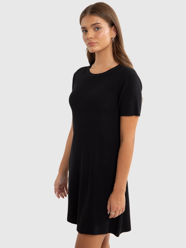 Sukienka dziewczęca sweterkowa czarna Maxinara 906