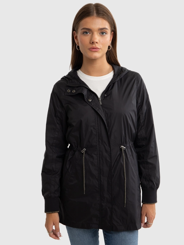 Płaszczyk dziewczęcy typu parka czarny Nuria 906