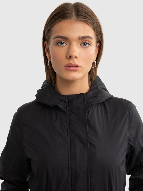 Płaszczyk dziewczęcy typu parka czarny Nuria 906