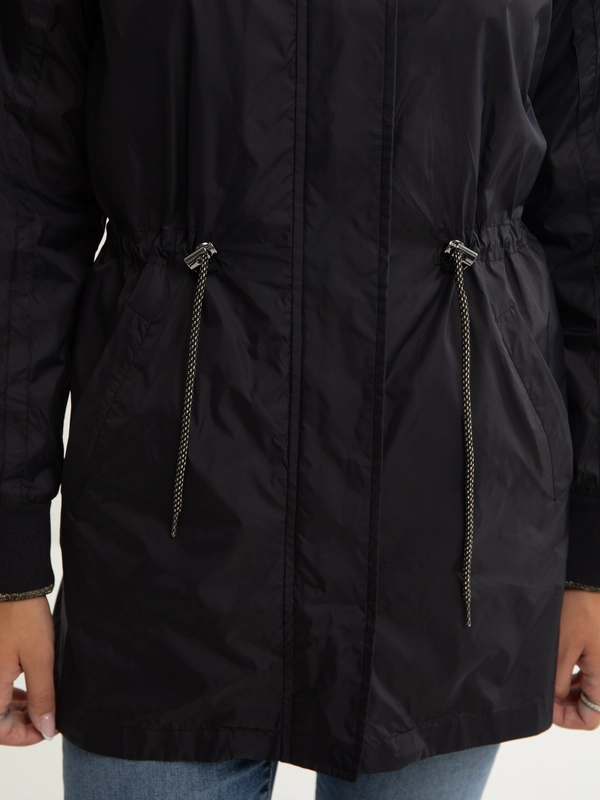 Płaszczyk dziewczęcy typu parka czarny Nuria 906