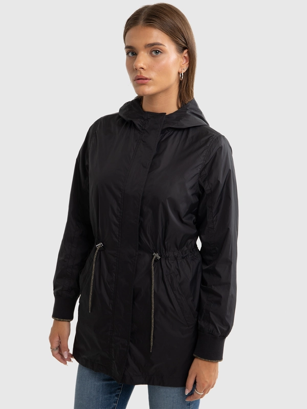 Płaszczyk dziewczęcy typu parka czarny Nuria 906