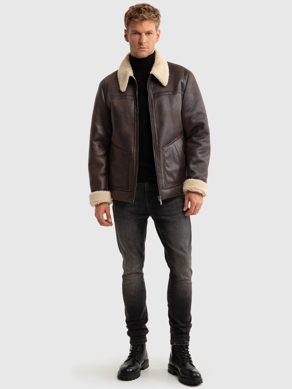 Jeansy męskie z wysokim stanem z przetarciami czarne Deric High Waist 913