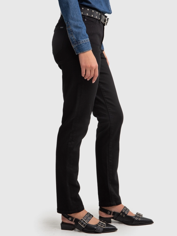 Jeansy damskie slim z wysokim stanem czarne Kitty High Waist 915