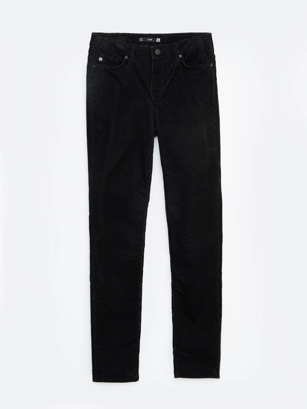 Spodnie damskie sztruks czarne Katrina High Waist Cord 907