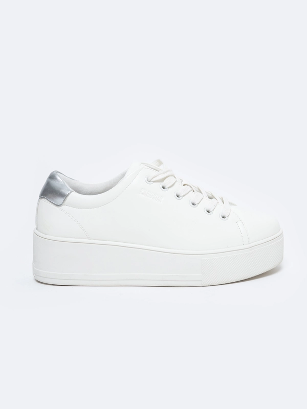 Sneakersy damskie ze skóry ekologicznej białe OO274277 101