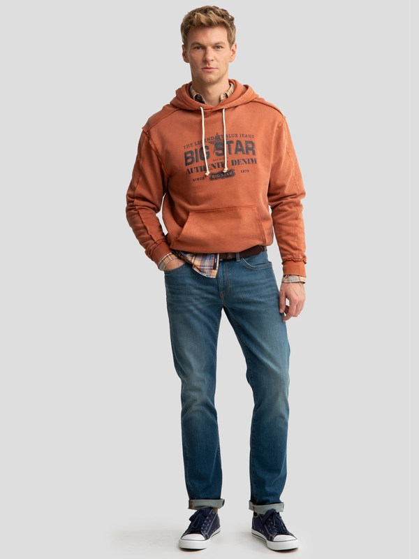 Jeansy męskie dopasowane z przetarciami granatowe Terry 443