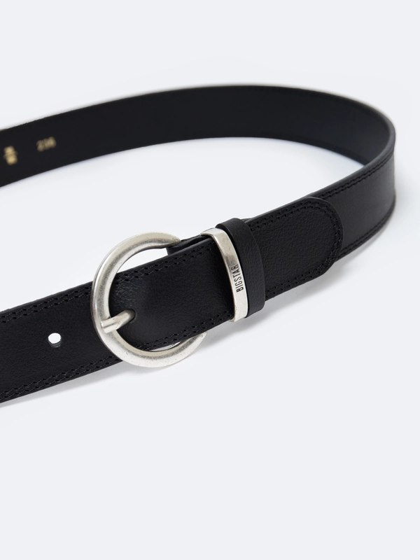 Pasek damski skórzany czarny 2118 900