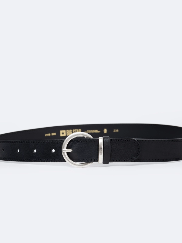 Pasek damski skórzany czarny 2118 900