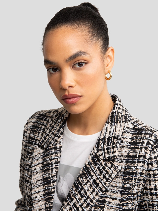 Marynarka damska dwurzędowa w kratę Panetri 000