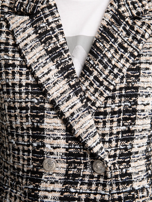 Marynarka damska dwurzędowa w kratę Panetri 000