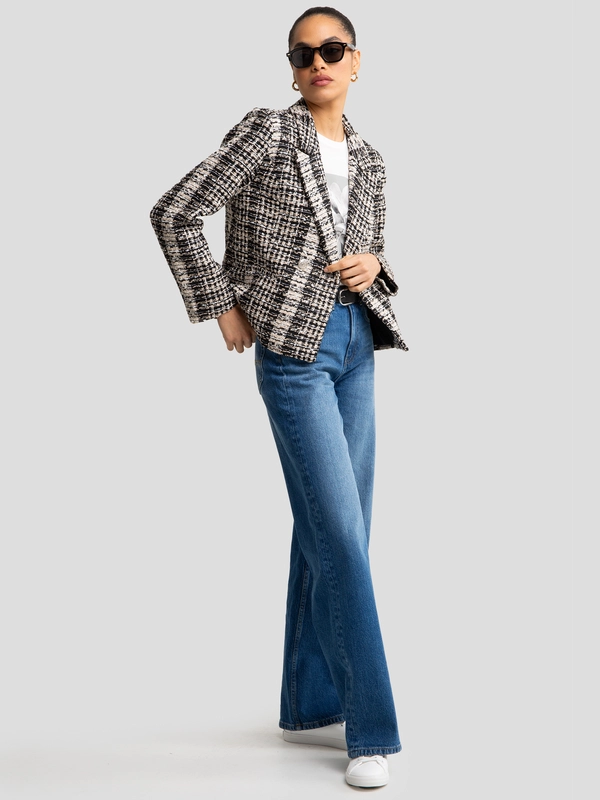 Marynarka damska dwurzędowa w kratę Panetri 000