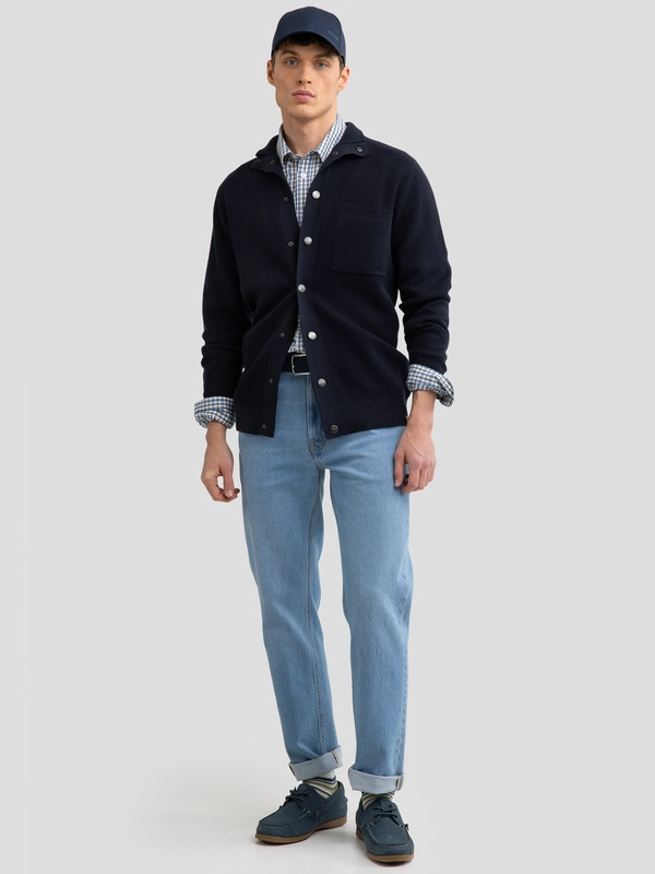 Kardigan męski na zatrzaski granatowy Harold 403 - Kolor