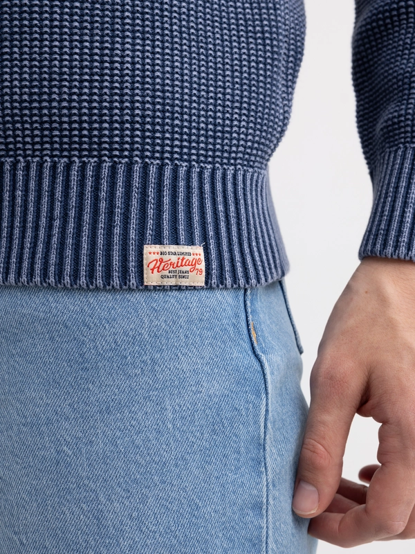 Sweter męski z kapturem granatowy Carlson 403