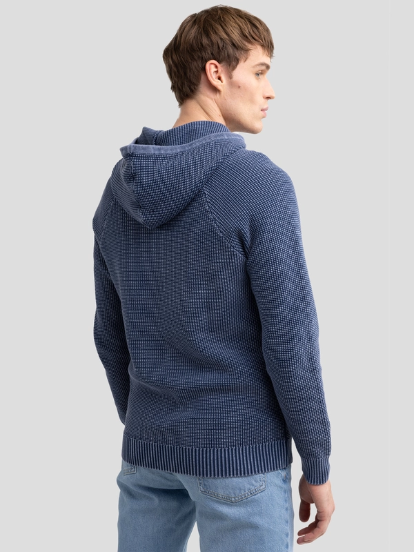 Sweter męski z kapturem granatowy Carlson 403