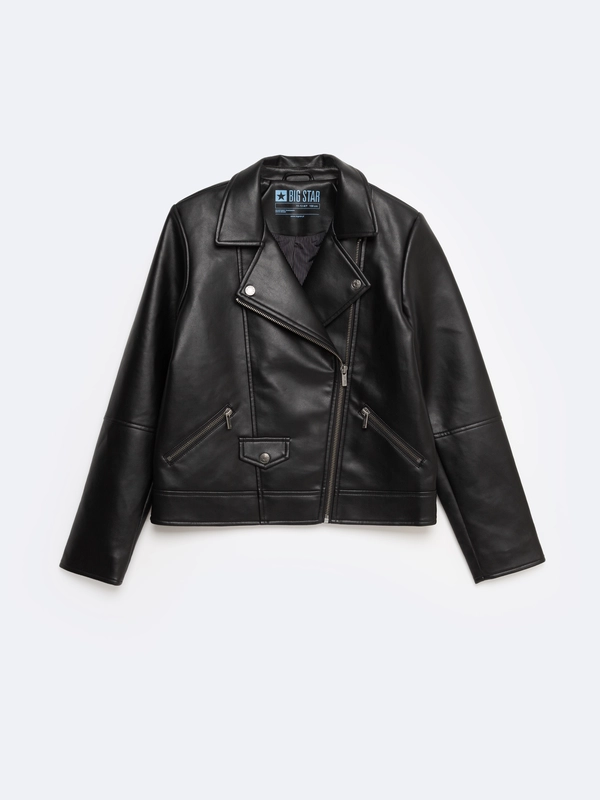 Kurtka dziewczęca ramoneska czarna Aria 906