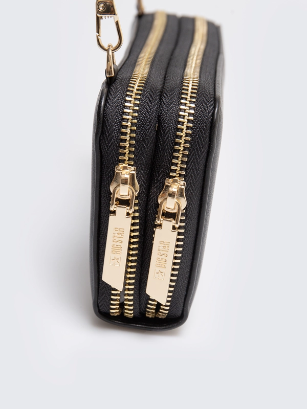 Portfel damski 2w1 ze skóry ekologicznej czarny Andi 906