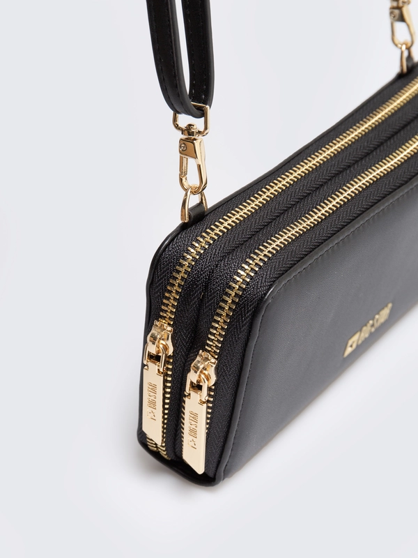 Portfel damski 2w1 ze skóry ekologicznej czarny Andi 906