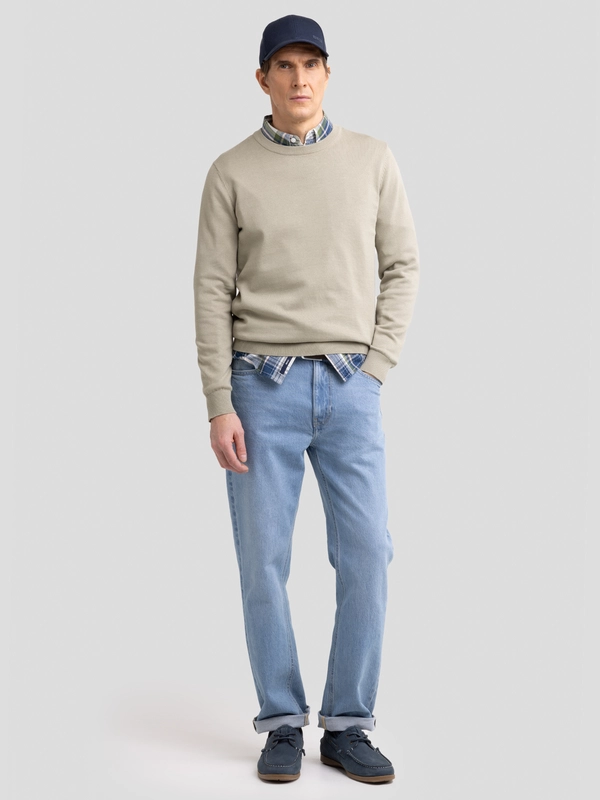 Sweter męski bawełniany pistacjowy Basilian 300