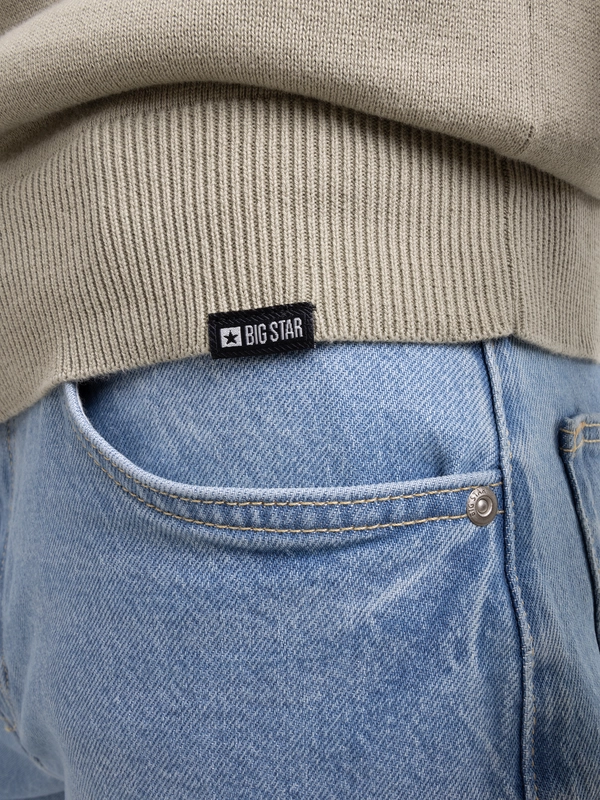 Sweter męski bawełniany pistacjowy Basilian 300