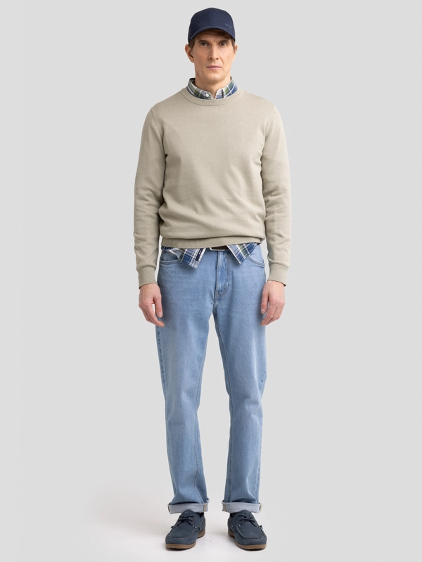 Sweter męski bawełniany pistacjowy Basilian 300